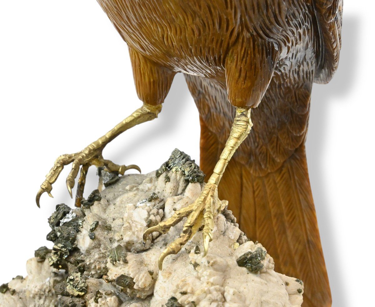 Erwin Klein - Bird Made Of Hard Stone And Semi-precious Stones - Switzerland 1980s-photo-3
